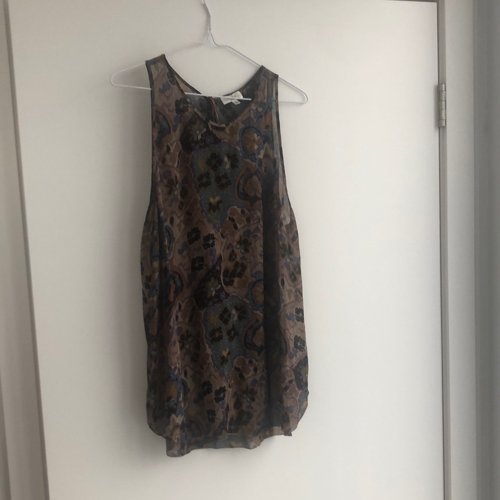 NWOT WILFRED 100% Silk Keyhole Tie Back Blouse, M